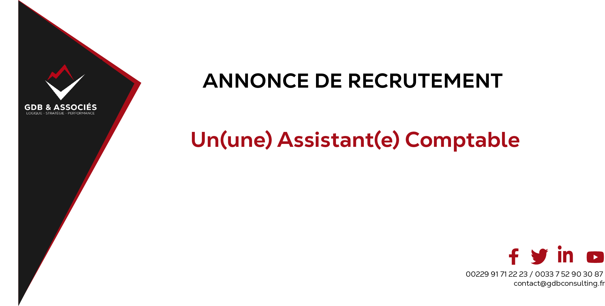 ANNONCE DE RECRUTEMENT ASSISTANT(E) COMPTABLE